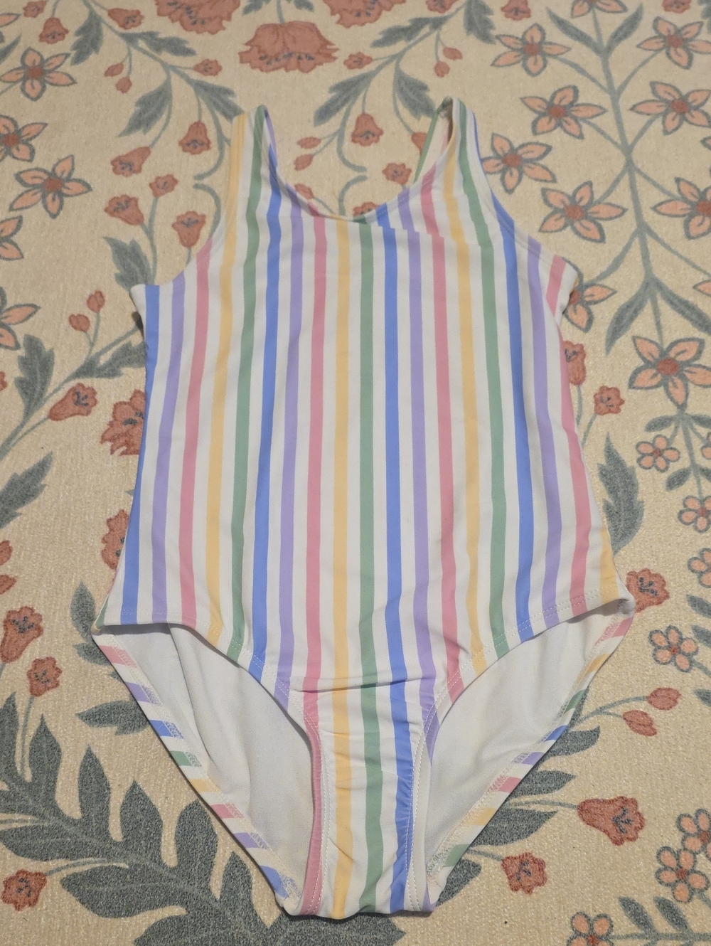 GAP Girls' Pastel Rainbow Stripe One-Piece Swimsuit